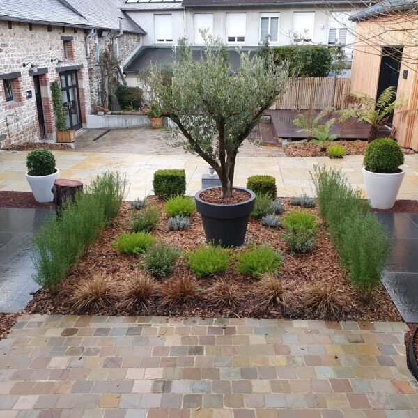 Opus jaune, pavés, granit